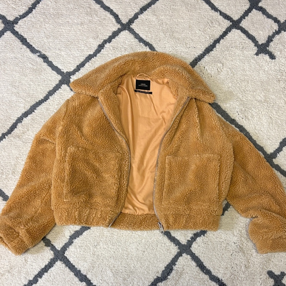 Urban Outfitters Cozy Tan Sherpa Jacket